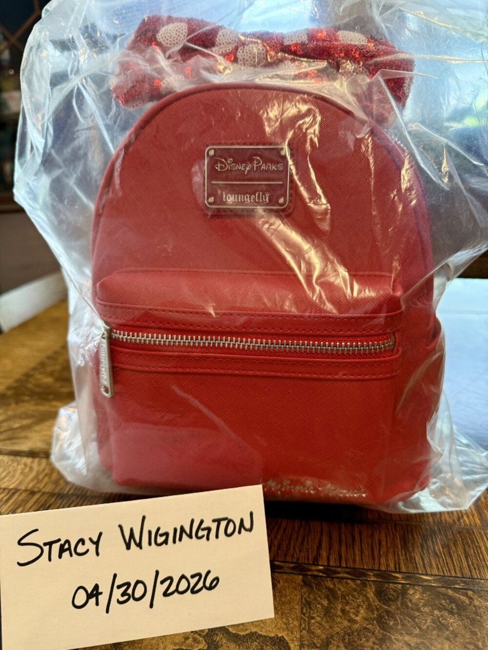 Disney Parks Loungefly Minnie Mouse Mini Backpack - Red Sequin Bow